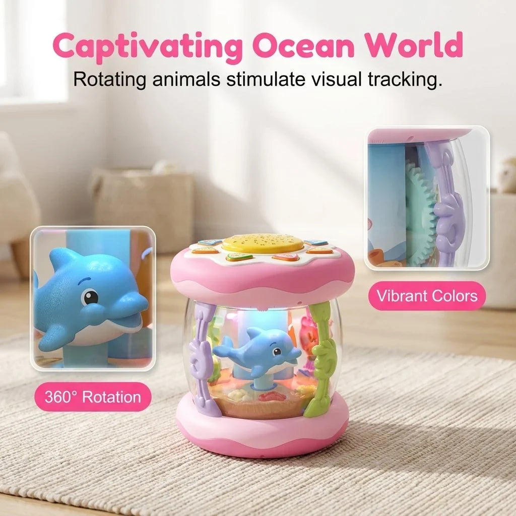 Decorative Montessori Sensory Musical Ocean Projector Toy for Babies