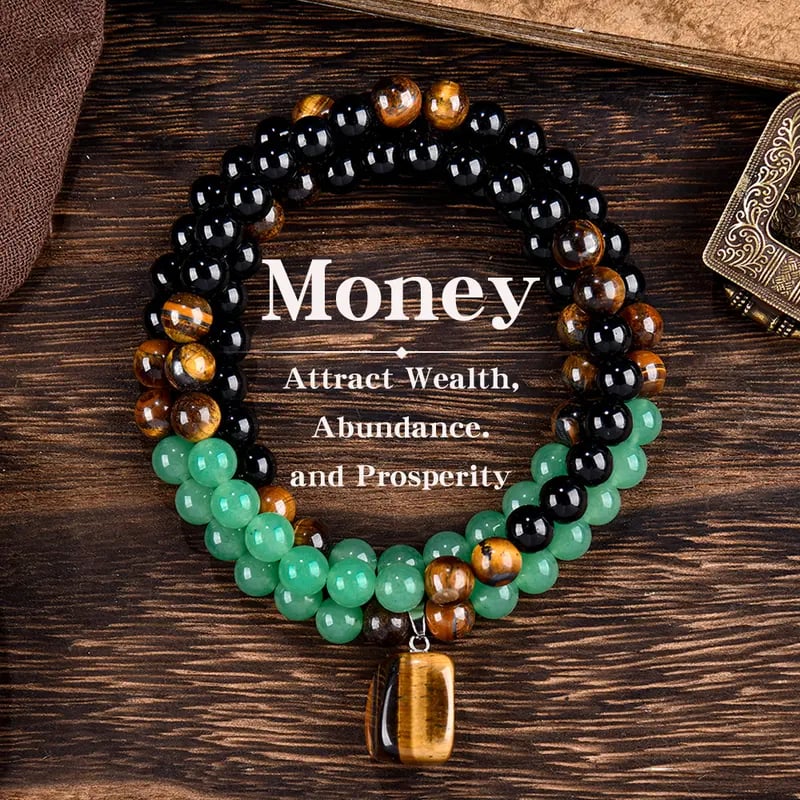 Purpose-Built Money Attraction Necklace With GreenAventurine & Tiger