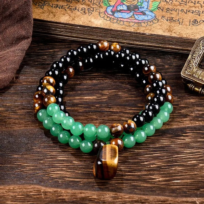 Purpose-Built Money Attraction Necklace With GreenAventurine & Tiger