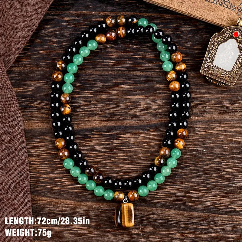Purpose-Built Money Attraction Necklace With GreenAventurine & Tiger