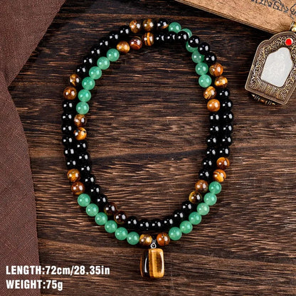 Purpose-Built Money Attraction Necklace With GreenAventurine & Tiger