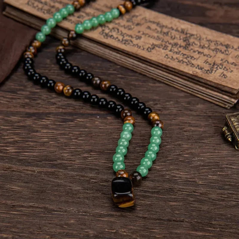Purpose-Built Money Attraction Necklace With GreenAventurine & Tiger