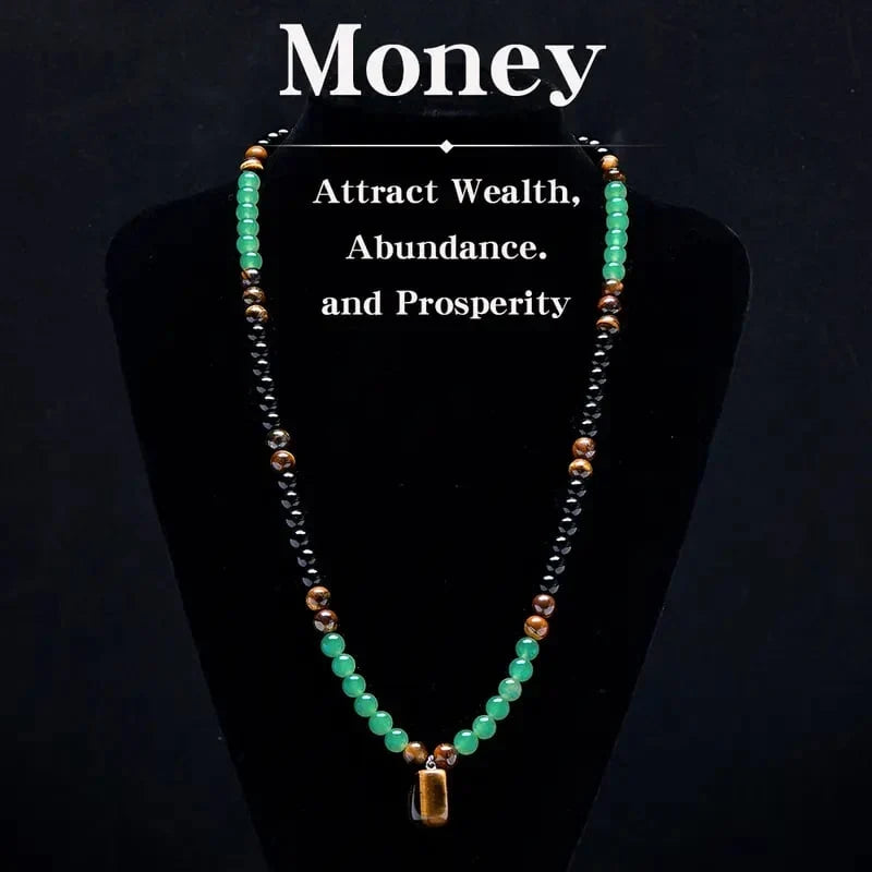 Purpose-Built Money Attraction Necklace With GreenAventurine & Tiger