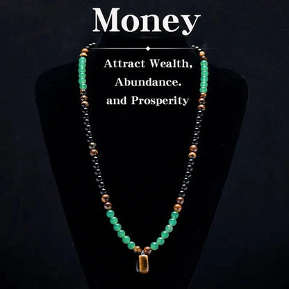 Purpose-Built Money Attraction Necklace With GreenAventurine & Tiger