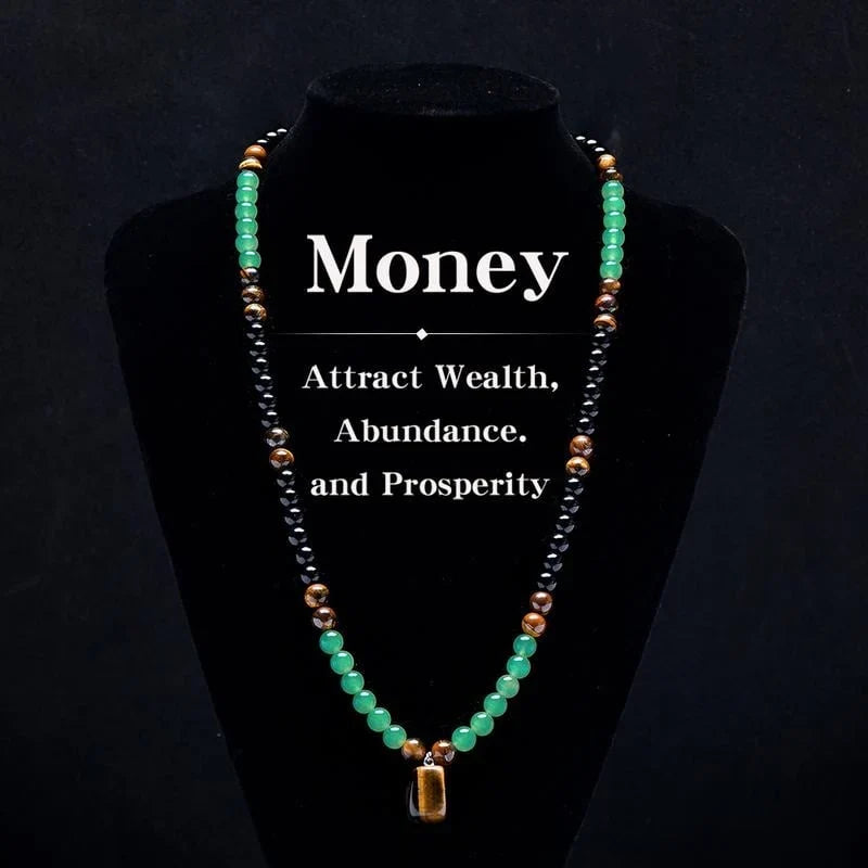 Purpose-Built Money Attraction Necklace With GreenAventurine & Tiger