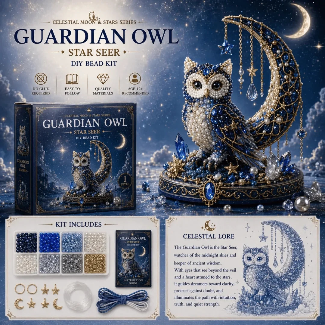 Luna Cat Celestial Bead-Art Kit with Moon and Star Details