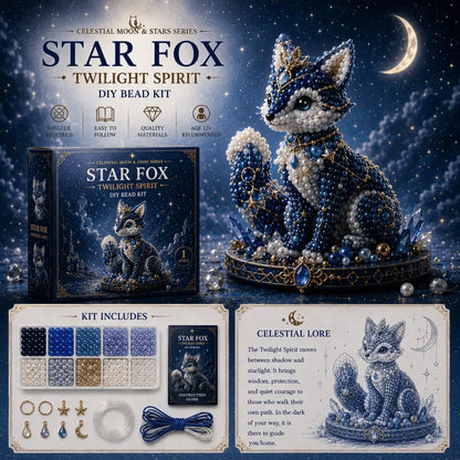 Luna Cat Celestial Bead-Art Kit with Moon and Star Details