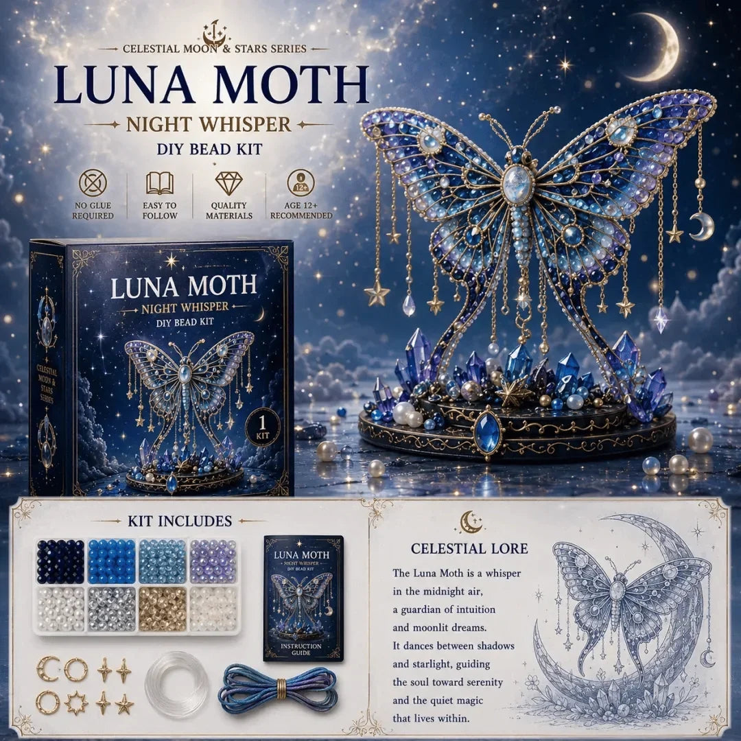 Luna Cat Celestial Bead-Art Kit with Moon and Star Details