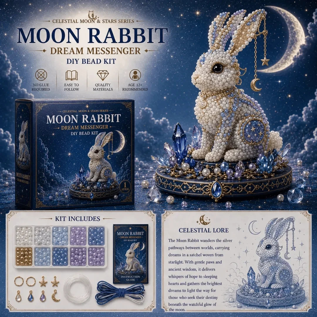 Luna Cat Celestial Bead-Art Kit with Moon and Star Details