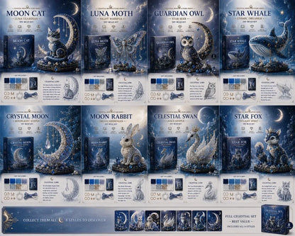 Luna Cat Celestial Bead-Art Kit with Moon and Star Details