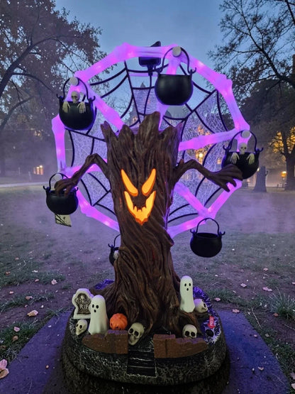 Decorative Rotating Ghost Tree Ferris Wheel Table Decor, LED Light Up
