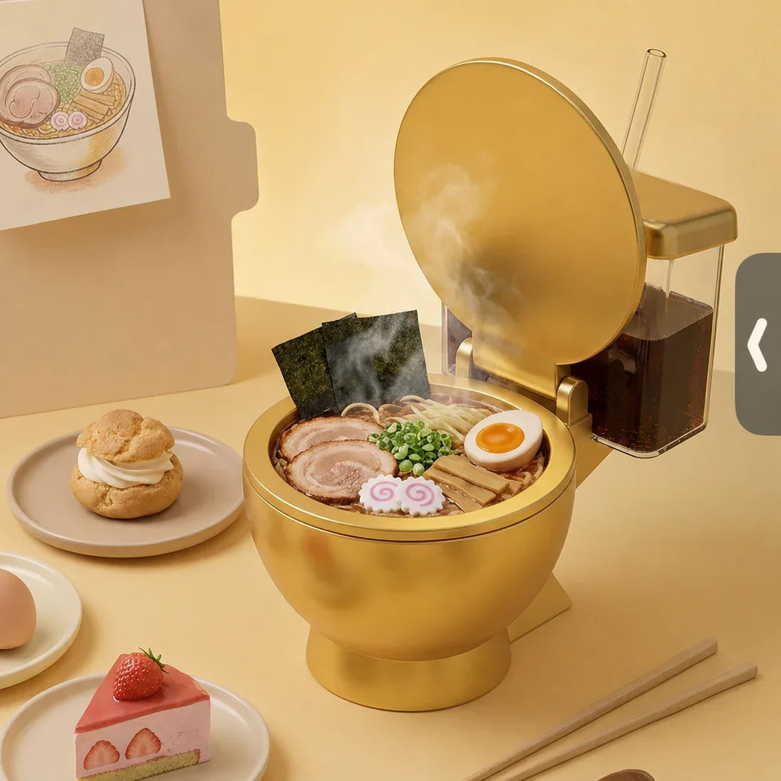 Purpose-Built Novelty Toilet Shaped Ramen Bowl for Everyday Use