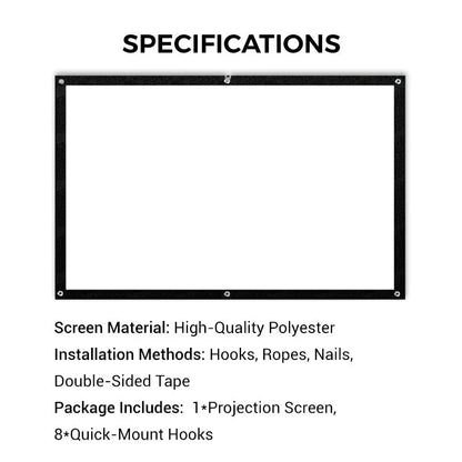 Purpose-Built High Definition Projection Screen - 120-inch Diagonal