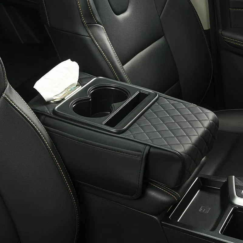 Vehicle-Ready Multifunctional PU Leather Car Armrest Box