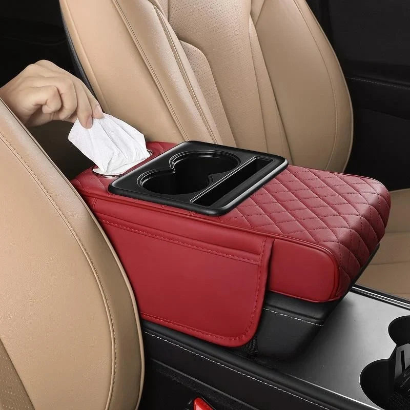 Vehicle-Ready Multifunctional PU Leather Car Armrest Box