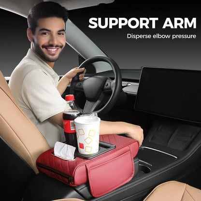 Vehicle-Ready Multifunctional PU Leather Car Armrest Box