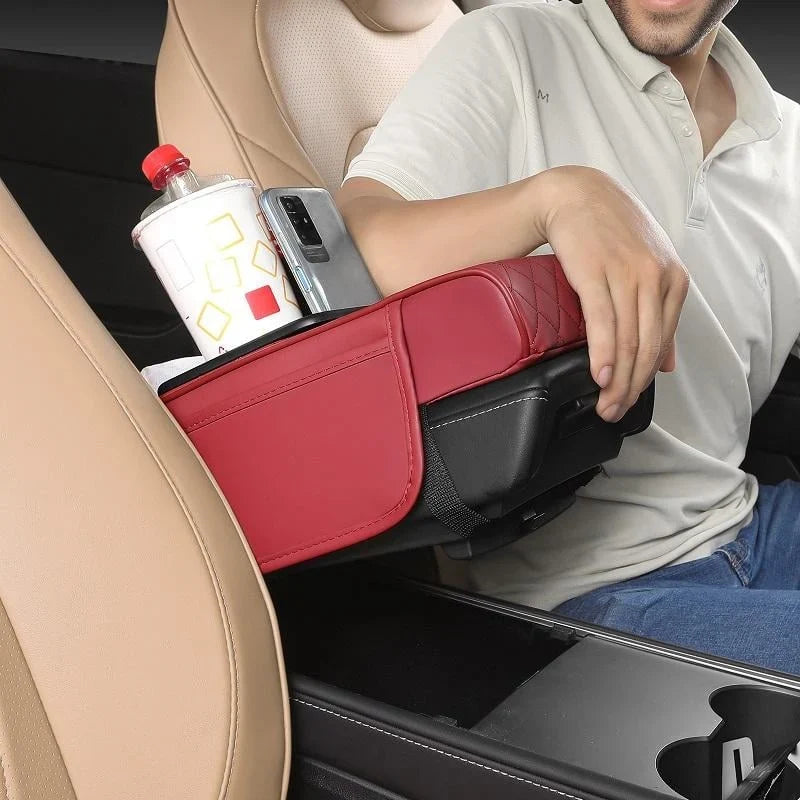 Vehicle-Ready Multifunctional PU Leather Car Armrest Box