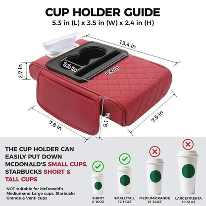 Vehicle-Ready Multifunctional PU Leather Car Armrest Box