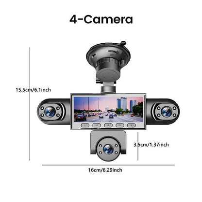 Purpose-Built HD 1080P Multi-Lens Dash Cam with Night Vision