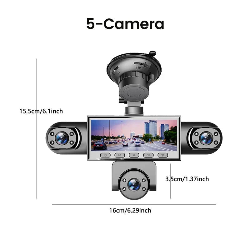 Purpose-Built HD 1080P Multi-Lens Dash Cam with Night Vision