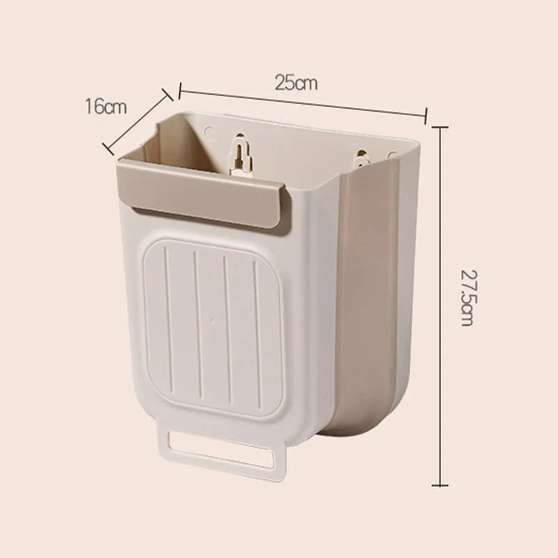 Space-Saving Collapsible Hanging Trash Can for Kitchen Cabinets