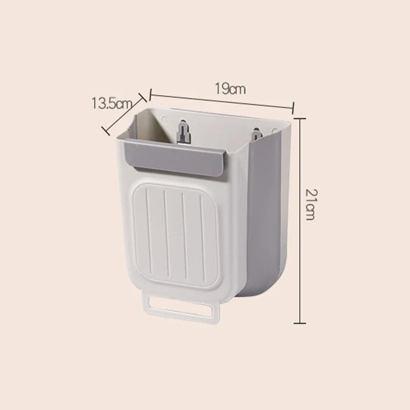 Space-Saving Collapsible Hanging Trash Can for Kitchen Cabinets