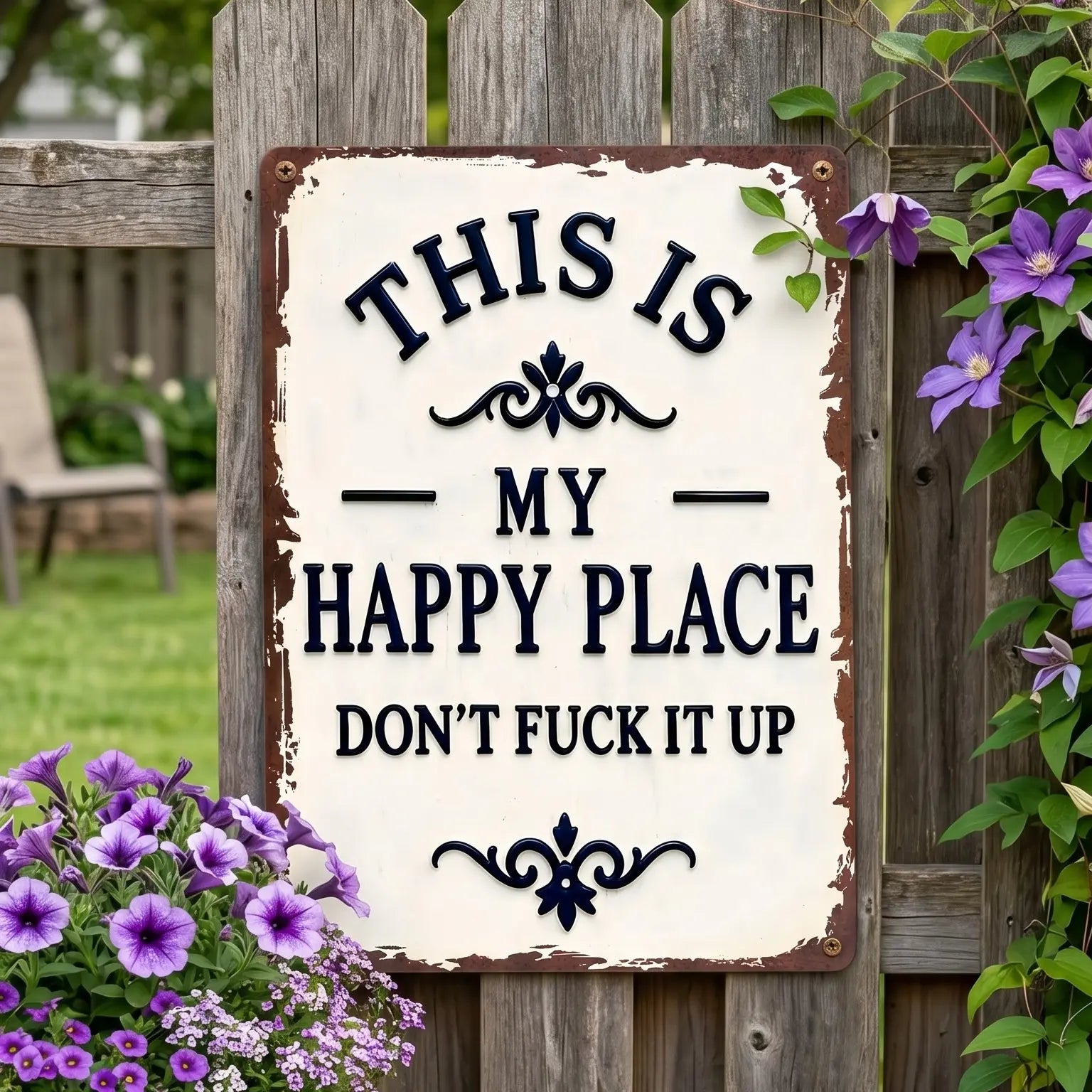 Purpose-Built My Happy Place Don't Ruin The Fun Metal Sign – 8x12