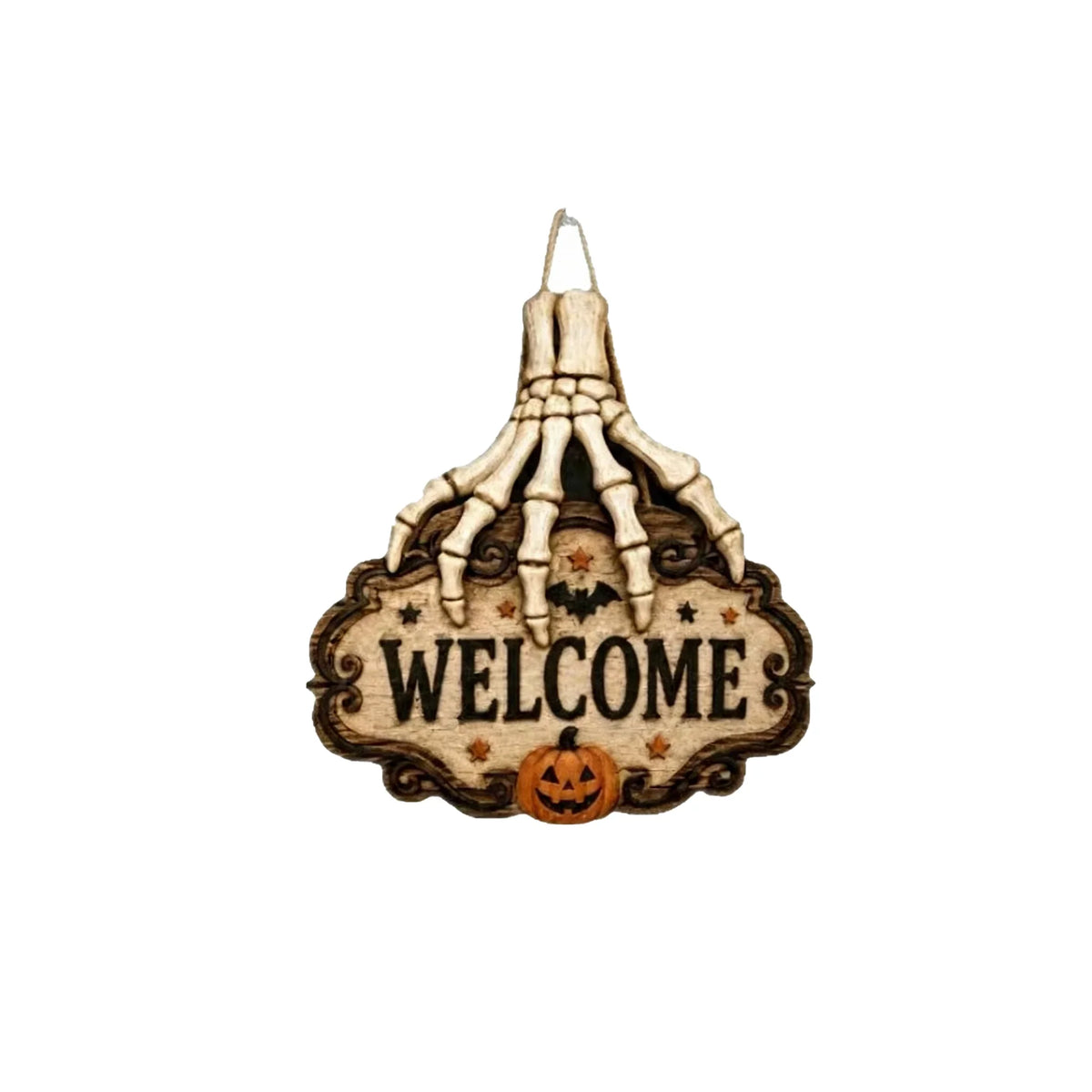 Purpose-Built Skeleton Hand Welcome Sign – Creepy Door Hanging