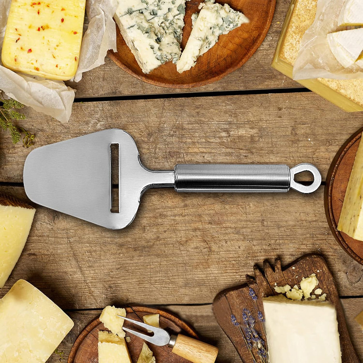 Stainless Steel Cheese Slicer with Sharp Blade and Easy Grip