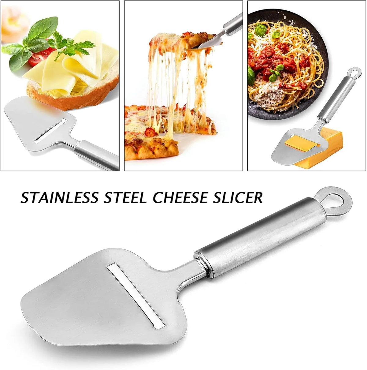 Stainless Steel Cheese Slicer with Sharp Blade and Easy Grip