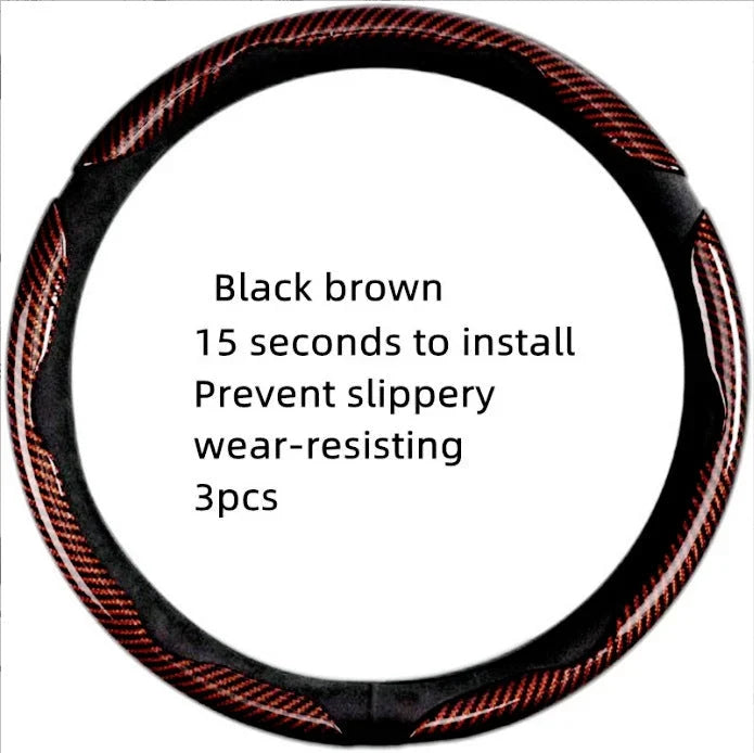 Vehicle-Ready Non-Slip Car Steering Wheel Cover for 15 Inch