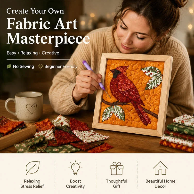 Hands-On No-Sew Kinusaiga Fabric Art Kit – DIY Fabric Tucking Wall