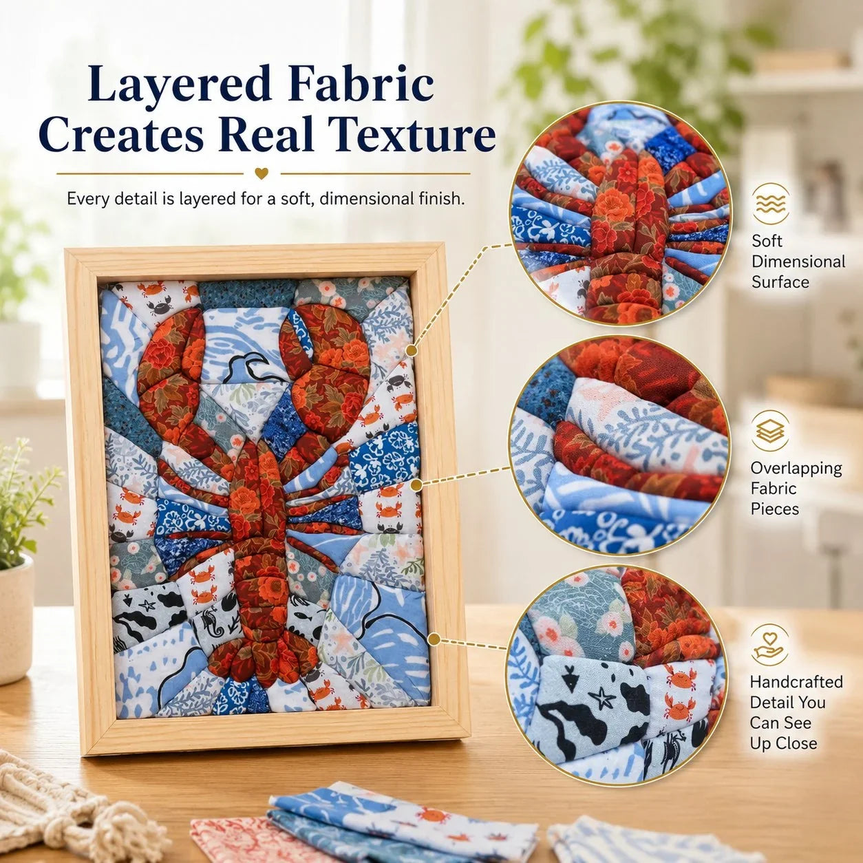 Hands-On No-Sew Kinusaiga Fabric Art Kit – DIY Fabric Tucking Wall