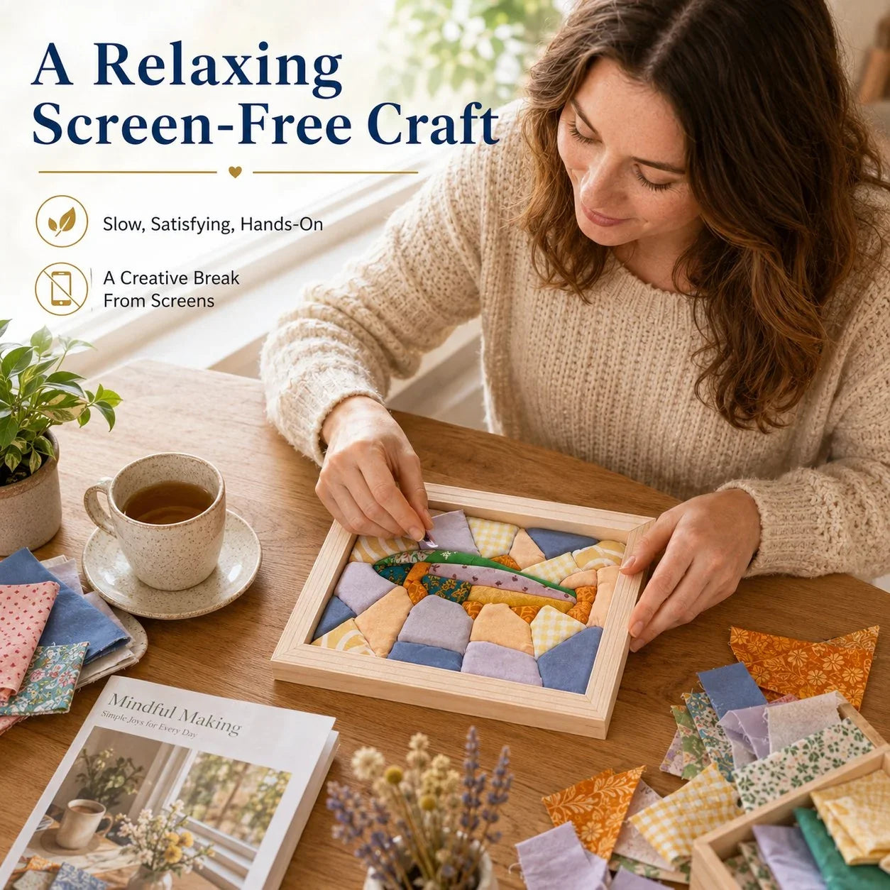 Hands-On No-Sew Kinusaiga Fabric Art Kit – DIY Fabric Tucking Wall
