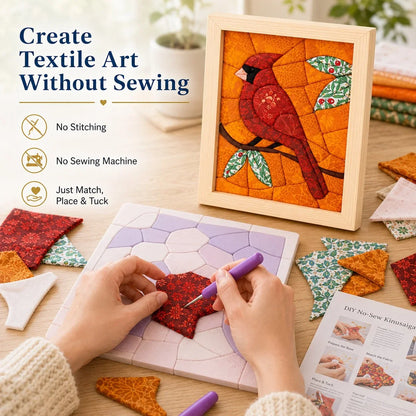 Hands-On No-Sew Kinusaiga Fabric Art Kit – DIY Fabric Tucking Wall