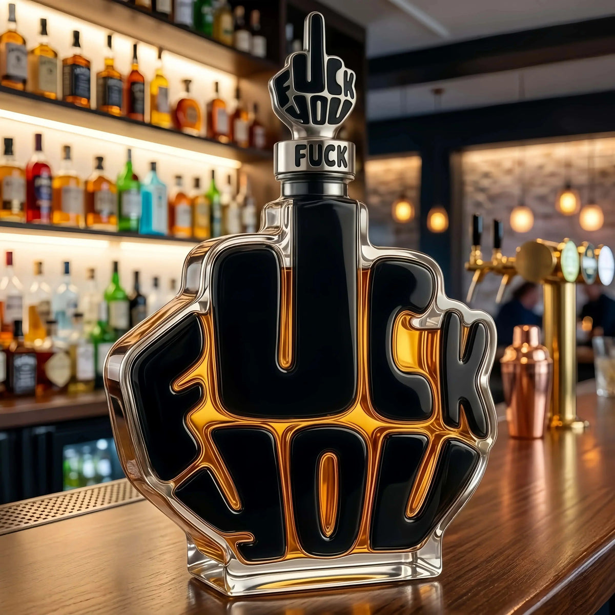 Purpose-Built Novelty Middle Finger Whiskey Decanter