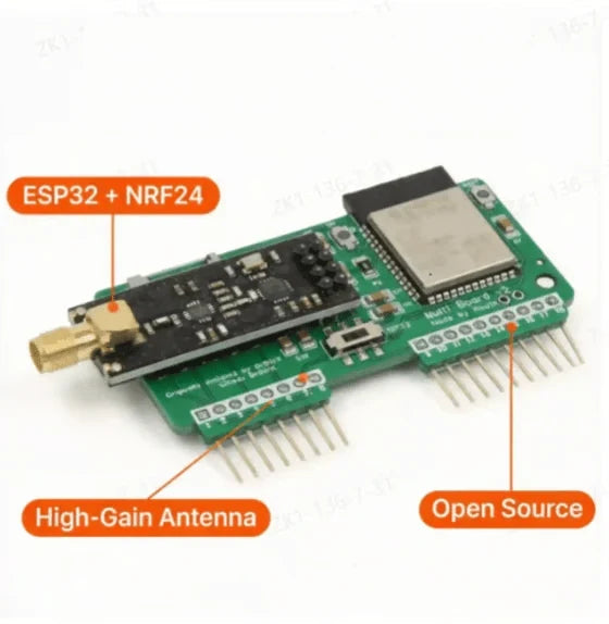 Purpose-Built NRF24L01+ Expansion Module – 2.4GHz RF Sniffer &