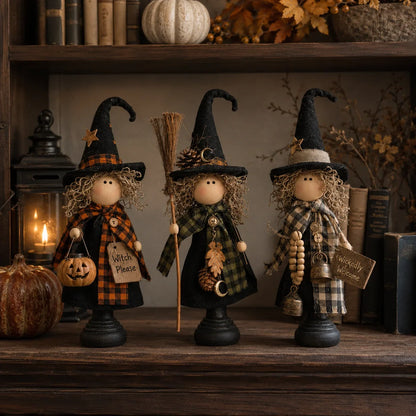 Purpose-Built Rustic Witch Figurines, Set of 3 – Vintage Farmhouse