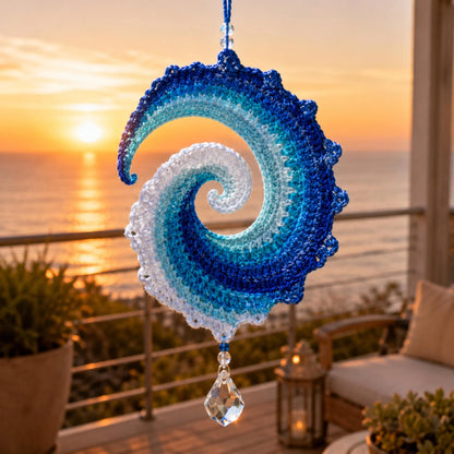 Hands-On Ocean Wave Crochet Wind Spinner Diy Kit for Creative Play