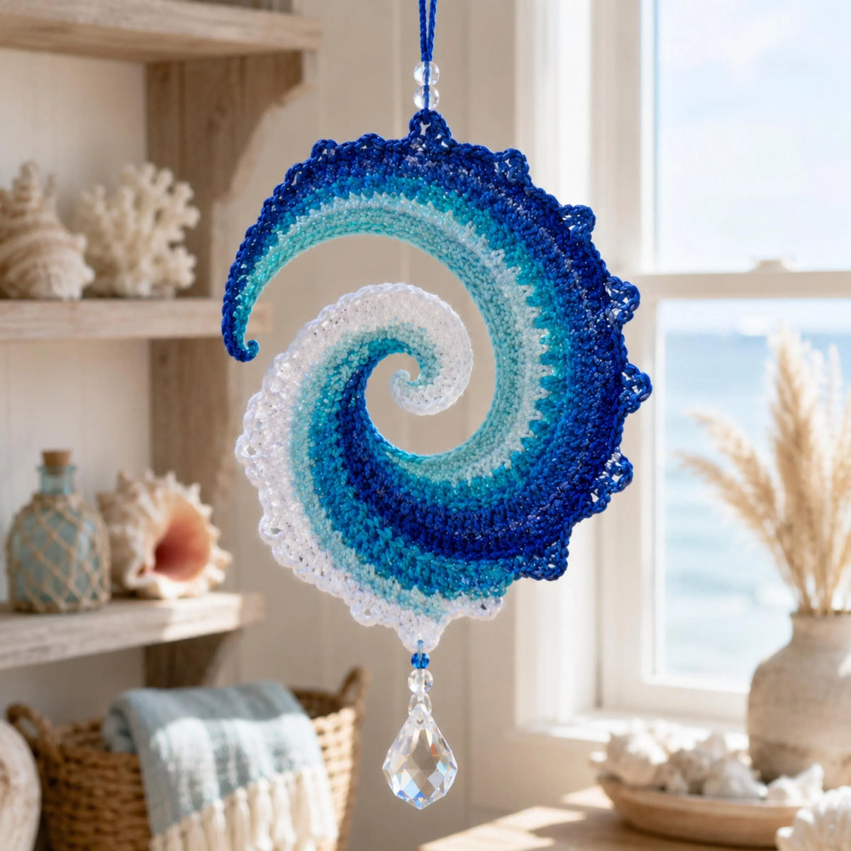 Hands-On Ocean Wave Crochet Wind Spinner Diy Kit for Creative Play