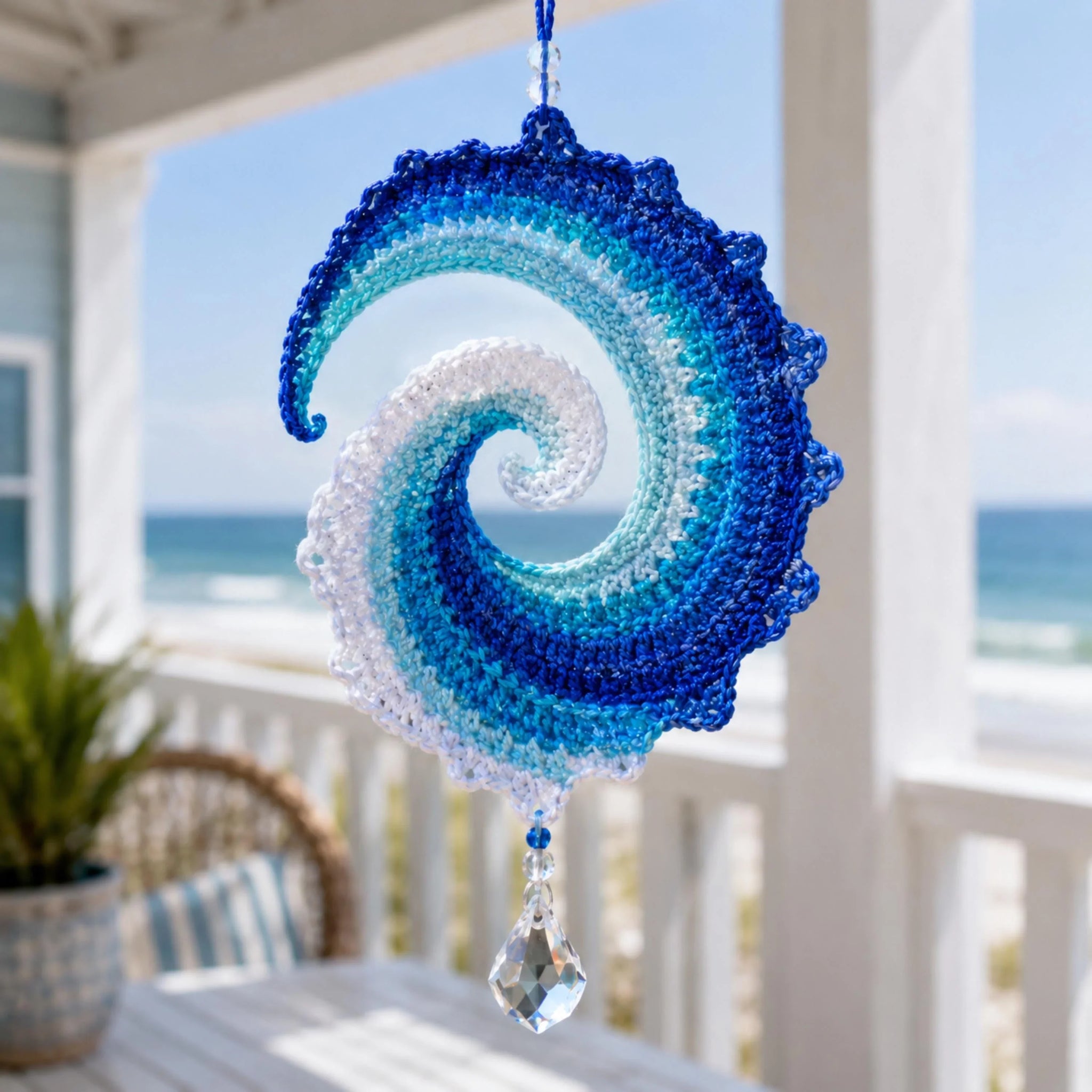 Hands-On Ocean Wave Crochet Wind Spinner Diy Kit for Creative Play