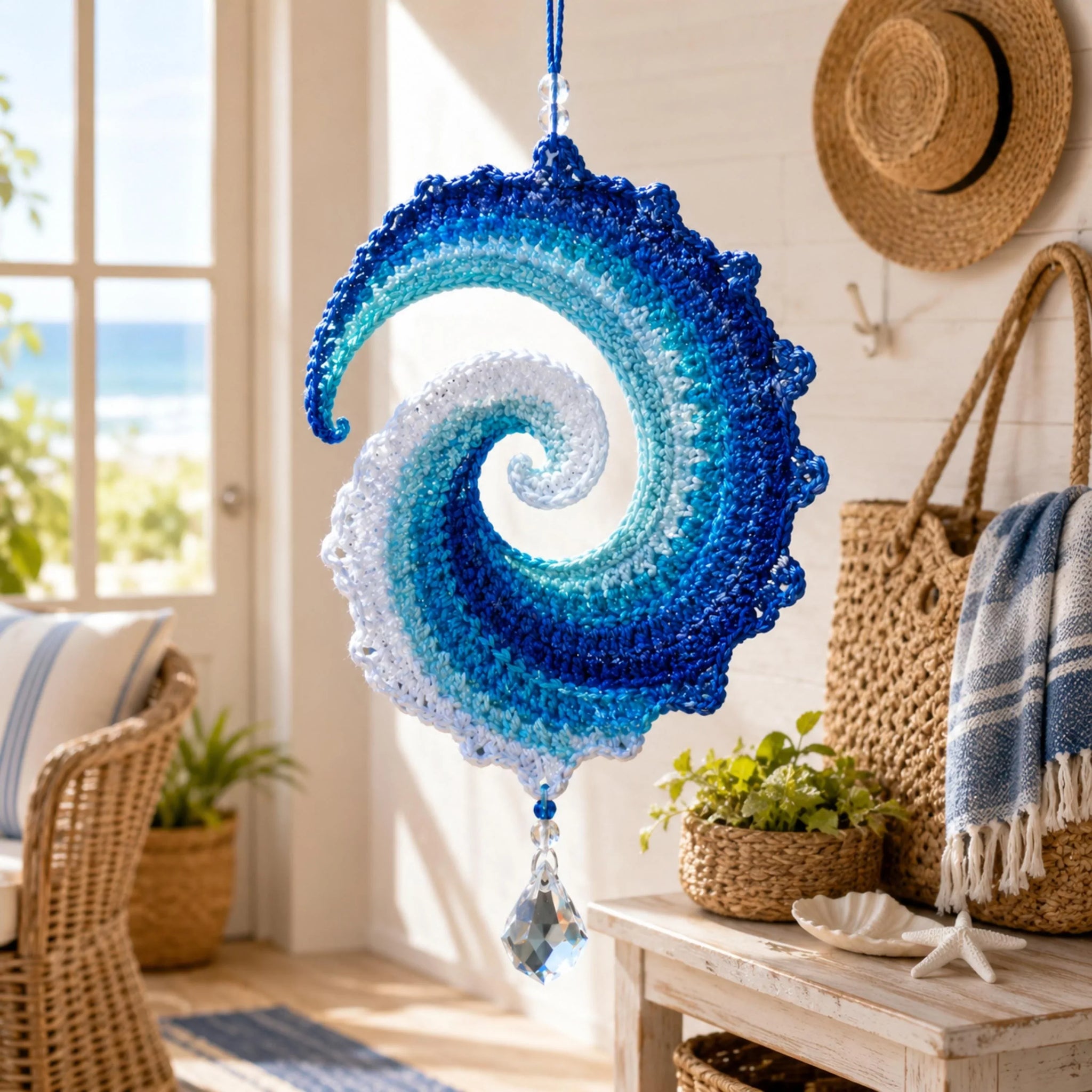 Hands-On Ocean Wave Crochet Wind Spinner Diy Kit for Creative Play