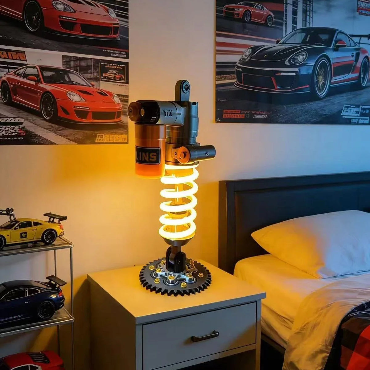 Suspension Shock Absorber-Inspired Desk Lamp