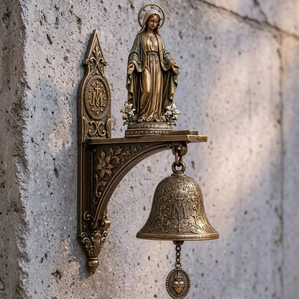 Outdoor Our Lady of Grace Bronze Miraculous Medal Wall Bell