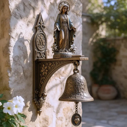 Outdoor Our Lady of Grace Bronze Miraculous Medal Wall Bell