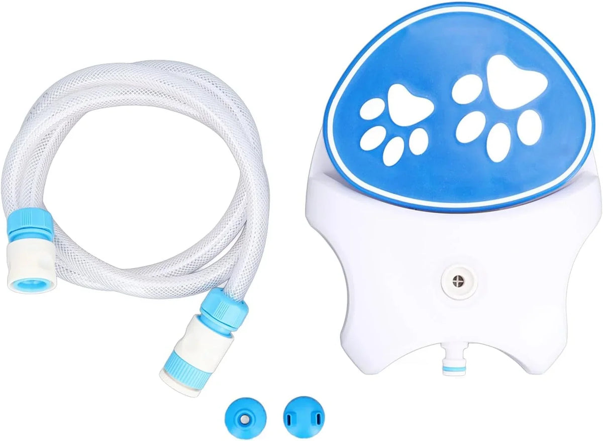 Foot-Activated Outdoor Pet Water Fountain with Hose Connection