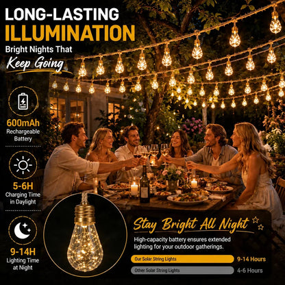 Outdoor-Ready Solar String Lights for Garden Display