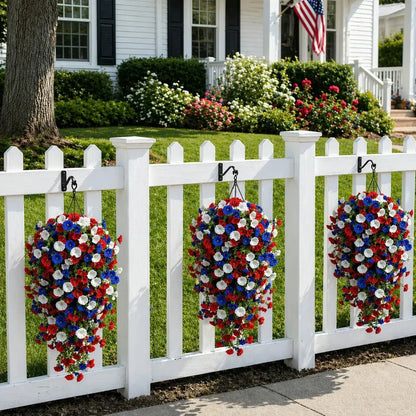Pre-Lit Patriotic Artificial Flower Set for America's 250th