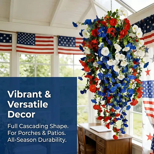 Pre-Lit Patriotic Artificial Flower Set for America's 250th