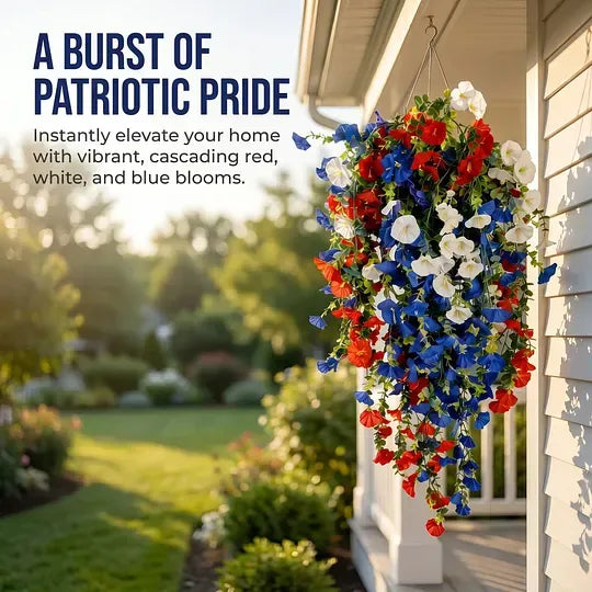 Pre-Lit Patriotic Artificial Flower Set for America's 250th
